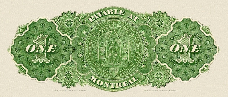 Dominion of Canada banknote, $1 Dollar, 1878, Pick P-17, UNC