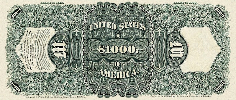 United States Treasury banknote, $1000 Dollars, 1880, Pick P-184, UNC