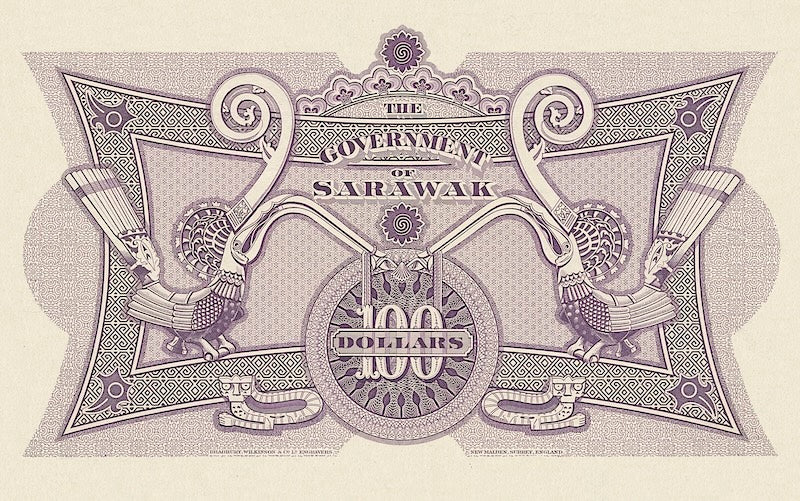 Sarawak banknotes, Rajah Brooke, 100 Dollars, 1929, Pick P-19, UNC