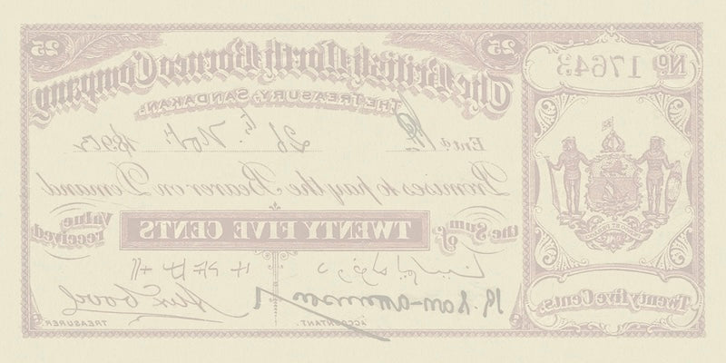 British North Borneo banknotes, 25 cents, 1886, Pick P-1, UNC