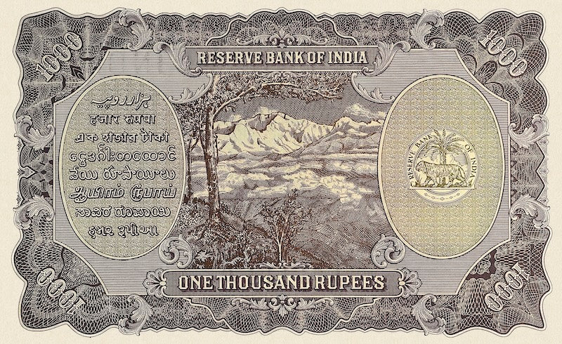 British India banknote, King George VI, 1000 Rupees, 1937, Pick P-21, UNC