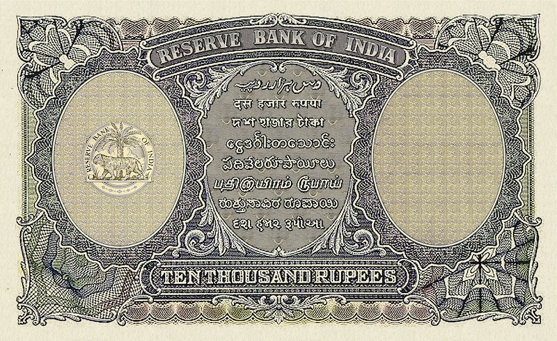 British India banknote, King George VI, 10000 Rupees, 1937, Pick P-22, UNC