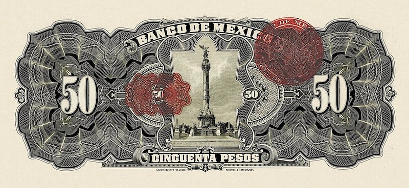 Mexico banknote, Banco de Mexico, 50 Pesos, 1915, Pick P-24, UNC