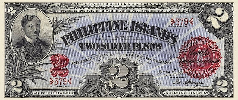 Philippine Islands banknote, United States,  2 Pesos, 1903, Pick P-25, UNC 