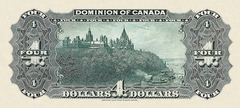 Dominion of Canada banknote, $4 Dollars, 1900, Pick P-25, UNC