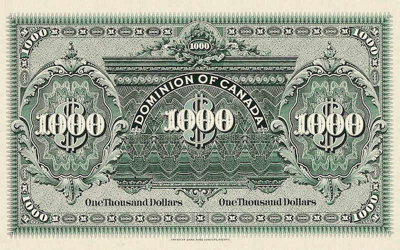 Dominion of Canada banknote, $1000 Dollars, 1901, Pick P-25A, UNC