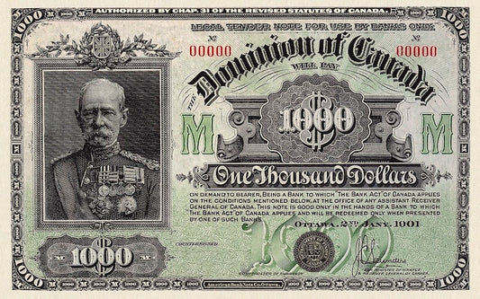 Dominion of Canada banknote, $1000 Dollars, 1901, Pick P-25A, UNC