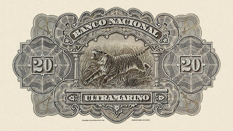 Portuguese India banknote, Banco Nacional Ultramarino, 20 Rupias, 1924, Pick P-27, UNC
