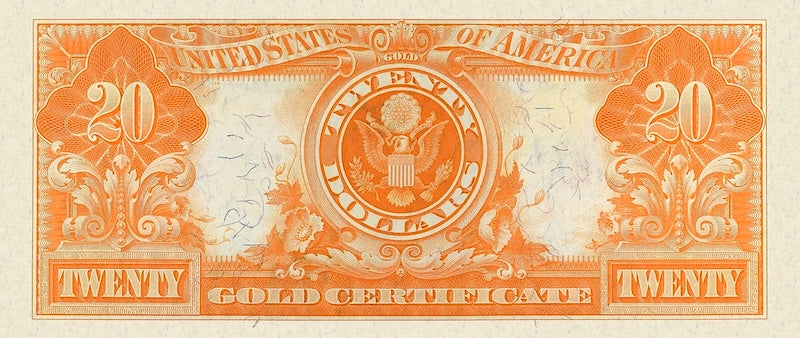 United States Treasury Gold Certificates banknote, $20 Dollars, 1922, Pick P-275, UNC
