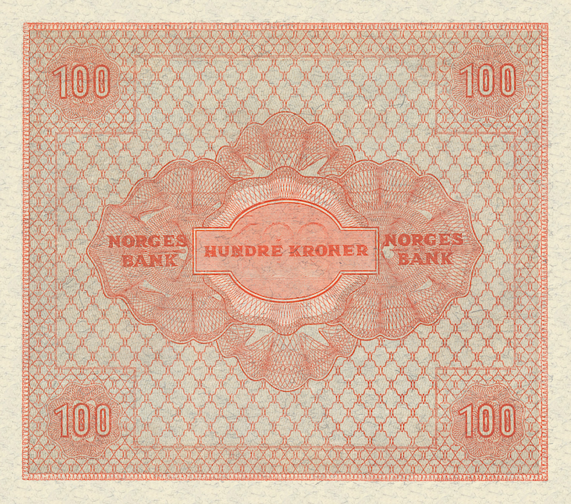 Norway banknotes, Norges Bank, 100 Kroner, 1945, Pick P-28, UNC