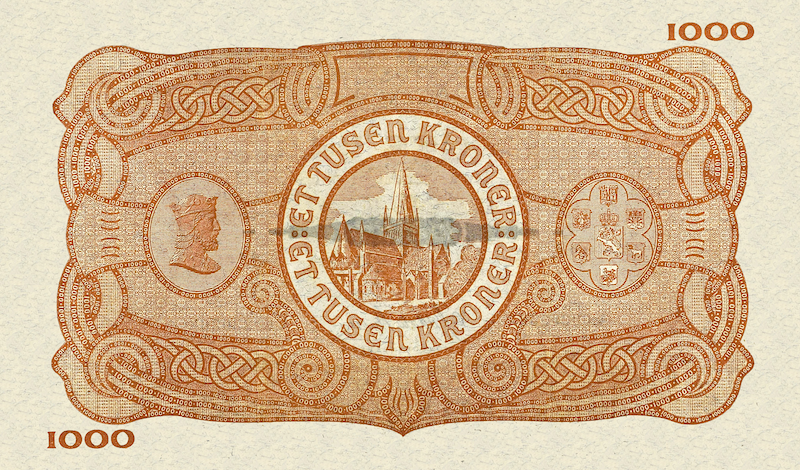 Norway banknotes, Norges Bank, 1000 Kroner, 1945, Pick P-29, UNC