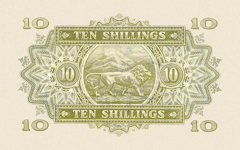 British East Africa banknotes, King George VI, 10 Shillings, 1938, Pick P-29, UNC