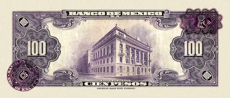 Mexico banknote, Banco de México, 100 Pesos, 1936, Pick P-31, UNC