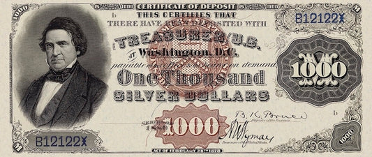 United States Treasury Silver Certificates banknote, $1000 Dollars, 1880, Pick P-320, UNC
