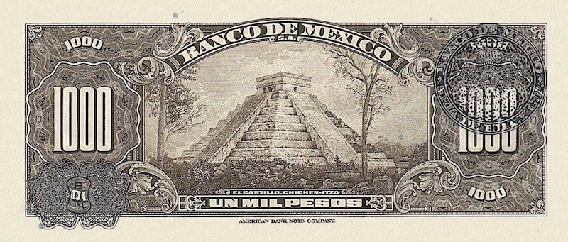 Mexico banknote, Banco de México,  1000 Pesos, 1936, Pick P-33, UNC