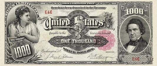 United States Treasury Silver Certificates banknote, $1000 Dollars, 1891, Pick P-334, UNC