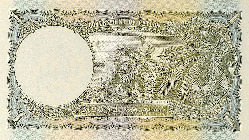 Ceylon banknotes, KGVI, 1 Rupee, 1941, Pick P-34, UNC
