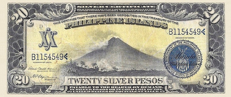 Philippine Islands banknote, 20 Pesos, 1908, Pick P-34, UNC