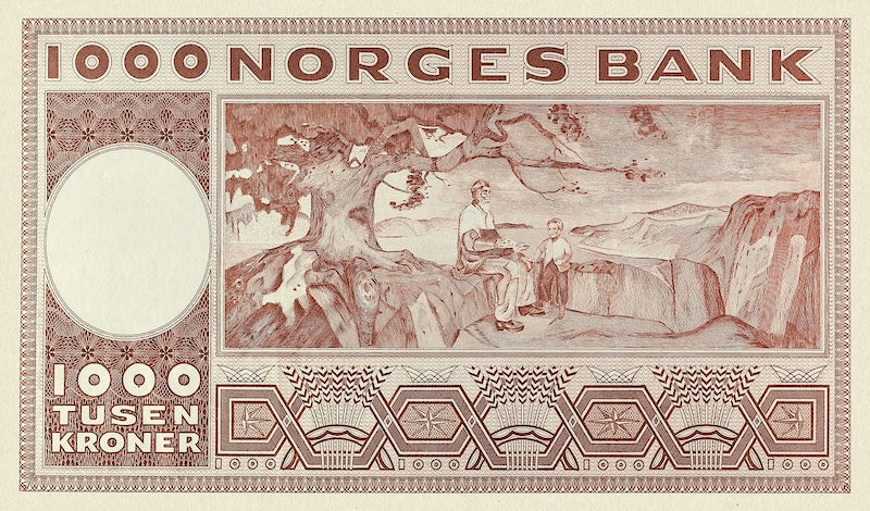Norway banknotes, Norges Bank, 1000 Kroner, 1962, Pick P-35, UNC