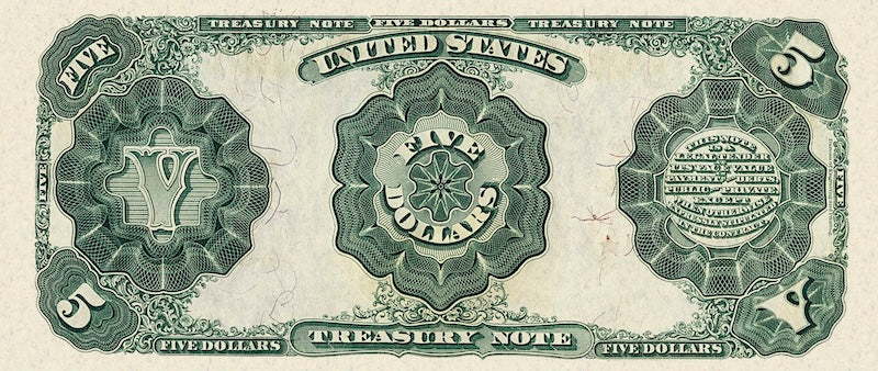 United States Treasury note, $5 Dollars, 1891, Pick P-353, UNC