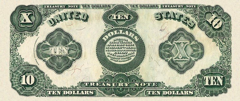 United States Treasury note, $10 Dollars, 1891, Pick P-354, UNC