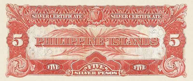Philippine Islands banknote, 5 Pesos, 1908, Pick P-35, UNC