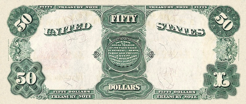 United States Treasury note, $50 Dollars, 1891, Pick P-356, UNC