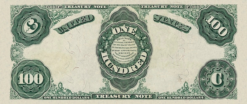 United States Treasury note, $100 Dollars, 1891, Pick P-357, UNC