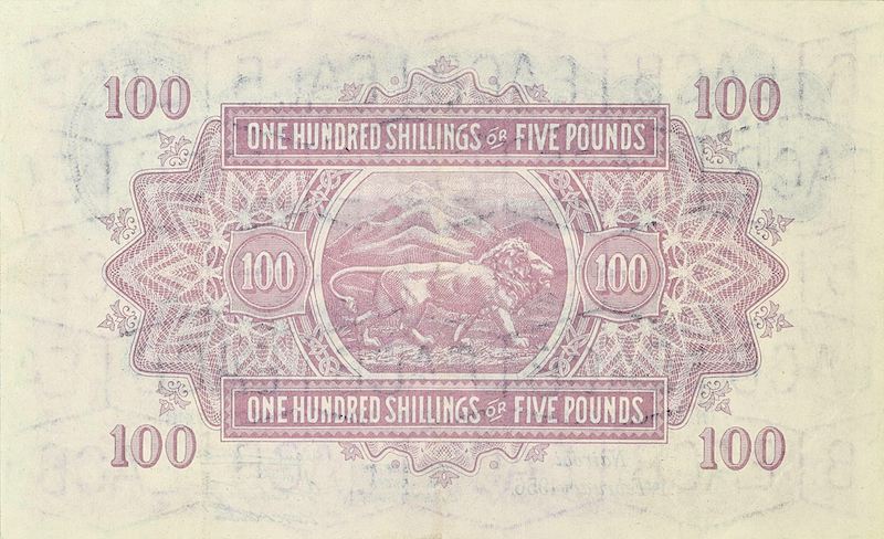 British East Africa banknotes, Queen Elizabeth II, 100 Shillings, 1953, Pick P-36, UNC