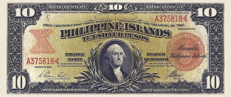 Philippine Islands banknote, 10 Pesos, 1908, Pick P-36, UNC