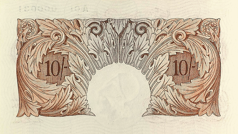 United Kingdom Bank of England banknote, King George V, 10 shillings, 1928, Pick P-362, UNC
