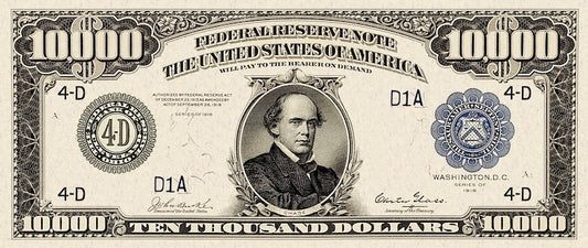 United States Federal Reserve Notes banknote, $10000 Dollars, 1918, Pick P-367, UNC