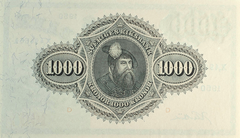 Sweden banknotes, Sveriges Riksbank, 1000 Kronor, 1914, Pick P-38, UNC