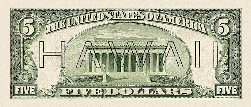 United States, Hawaii Overprint Emergency Issue banknote, $5 Dollars, 1942, Pick P-38, UNC