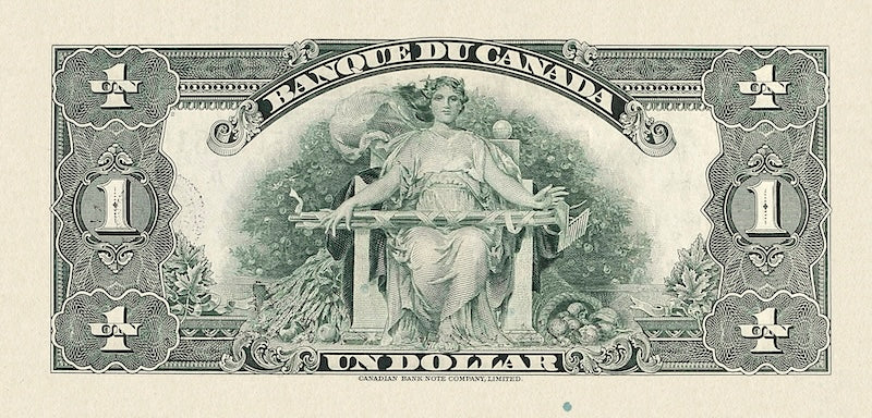 Canada banknotes, Banque du Canada French Series, $1 Dollar, 1935, Pick P-39, UNC