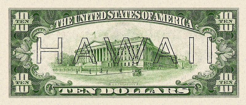 United States, Hawaii Overprint Emergency Issue banknote, $10 Dollars, 1942, Pick P-40, UNC