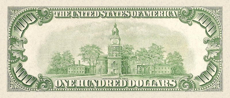 United States Treasury Gold Certificates banknote, $100 Dollars, Year 1928, Pick P-403, UNC