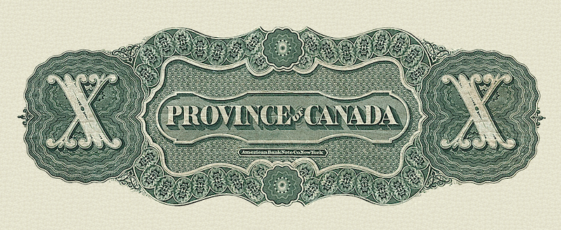 Province of Canada banknote, $10 Dollars, 1866, Pick P-4, UNC