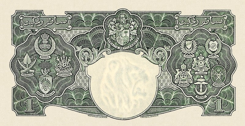 Malaya banknotes, George VI, $1 Dollar, 1939, Pick P-4, UNC