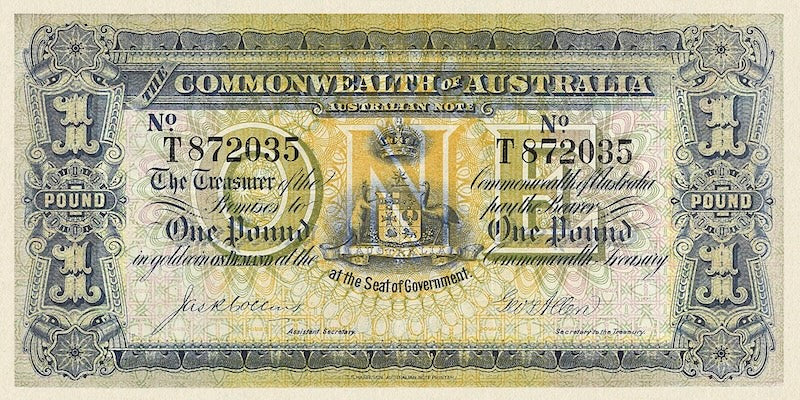 Australia banknotes, Treasury Issue, £1 Pound, 1913, Pick P-4, UNC