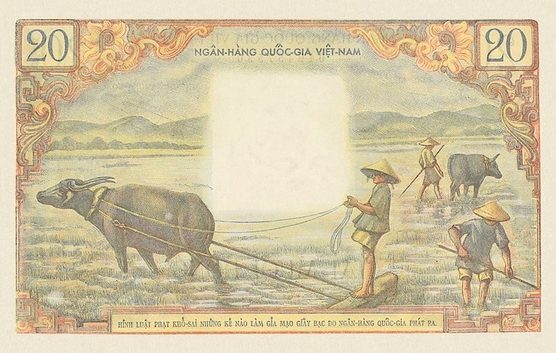 South Vietnam, Việt Nam Cộng hòa đồng, 20 Dong, 1955, Pick P-4, UNC
