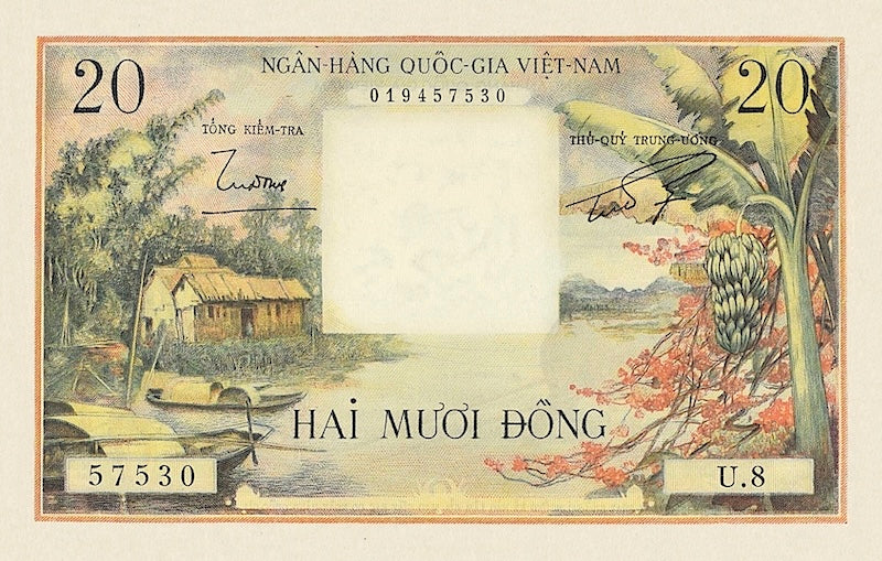 South Vietnam, Việt Nam Cộng hòa đồng, 20 Dong, 1955, Pick P-4, UNC