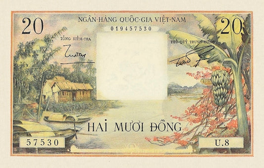 South Vietnam, Việt Nam Cộng hòa đồng, 20 Dong, 1955, Pick P-4, UNC