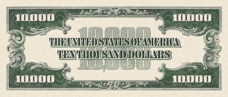 United States Federal Reserve banknote, $10000 Dollars, 1928, Pick P-428, UNC