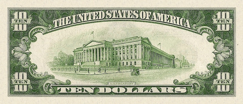 United States Federal Reserve banknote, $10 Dollars, 1934, Pick P-430, UNC