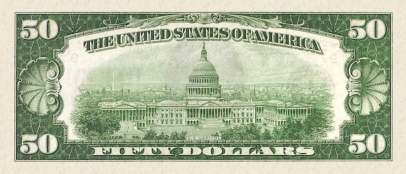 United States Federal Reserve banknote, $50 Dollars, 1934, Pick P-432, UNC