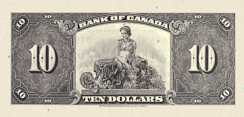 Canada banknotes, Bank of Canada English Series, $10 Dollars, 1935, Pick P-44, UNC