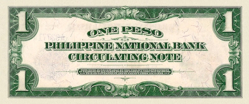 Philippines (United States) banknote, Philippine National Bank, 1 Peso, 1916, Pick P-44, UNC