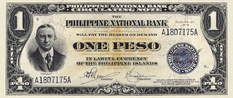 Philippines (United States) banknote, Philippine National Bank, 1 Peso, 1916, Pick P-44, UNC