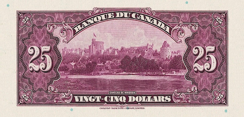 Canada banknote, King George V, 25th Ascension Anniversary, $25 Dollars, 1935, Pick P-49, UNC